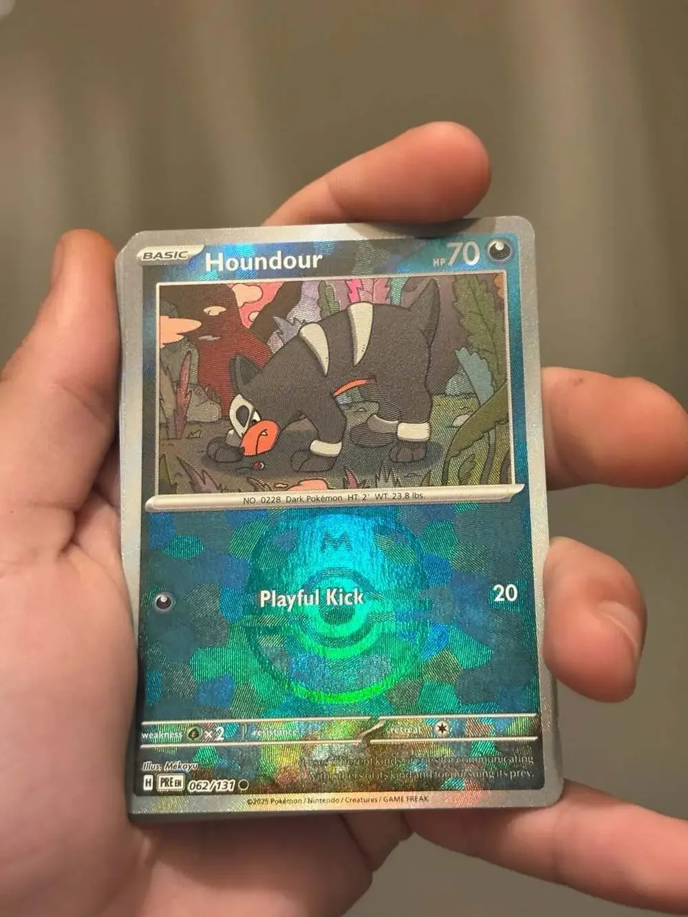 Pokemon Prismatic Evolutions Houndour 062/131 Master Ball Pattern Holo